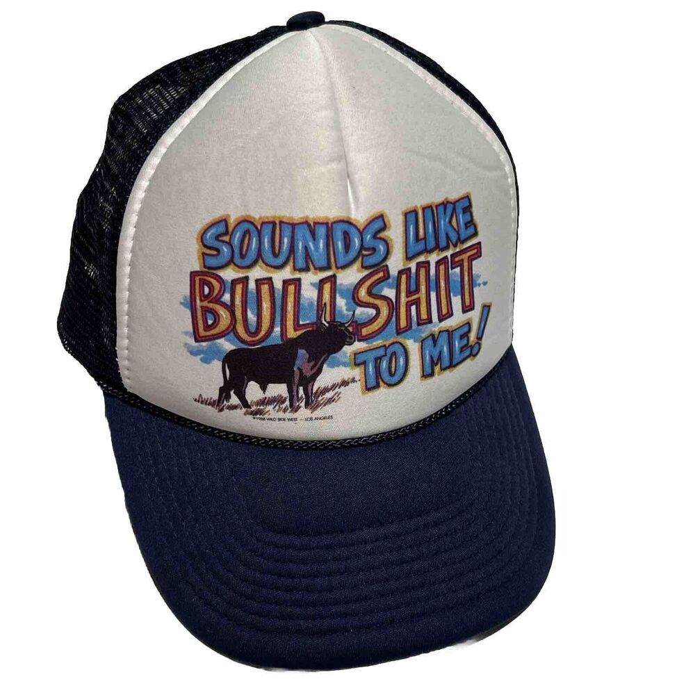 Sounds Like Bullshit to Me Men's Hat Snapback Adjustable Ball Cap Baseball Blue